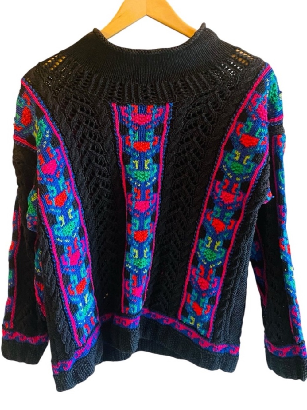 SEGRETS Vintage Sun Print Knitted By Hand Sweater 90s Whimsigoth